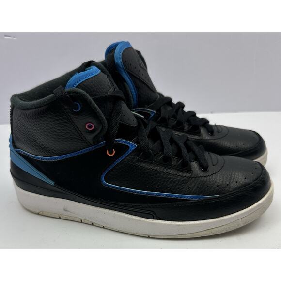 NIKE AIR JORDAN II 2 Retro BG Radio Raheem Size 7Y Black Blue White 834276-015 - Picture 2 of 10